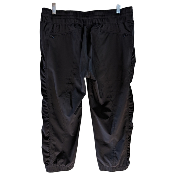 Athleta La Viva Crop Jogger Pants Ruched Zip Pockets Stretch Size 10 - Picture 2 of 6